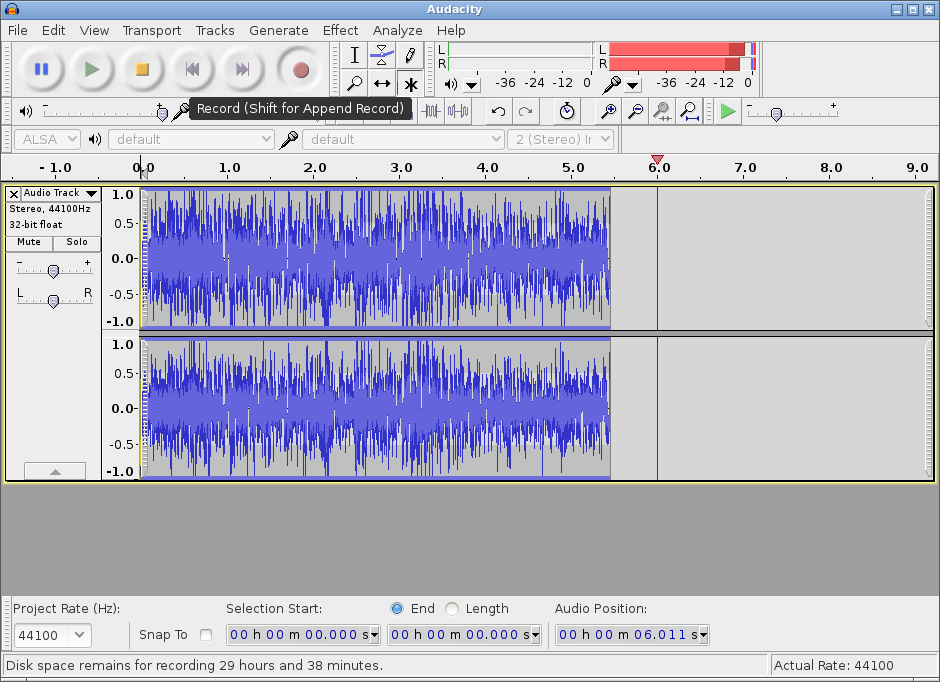 Audacity Screenshot of Recording Audacity Can Record