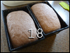 Risen dough in tins