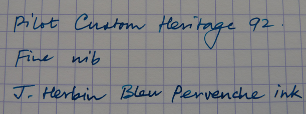 Pilot Custom Heritage 92 writing sample