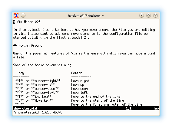 Vim screenshot