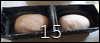 In greased loaf tins