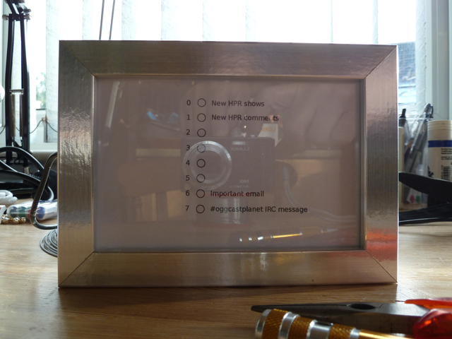 Front view of finished frame